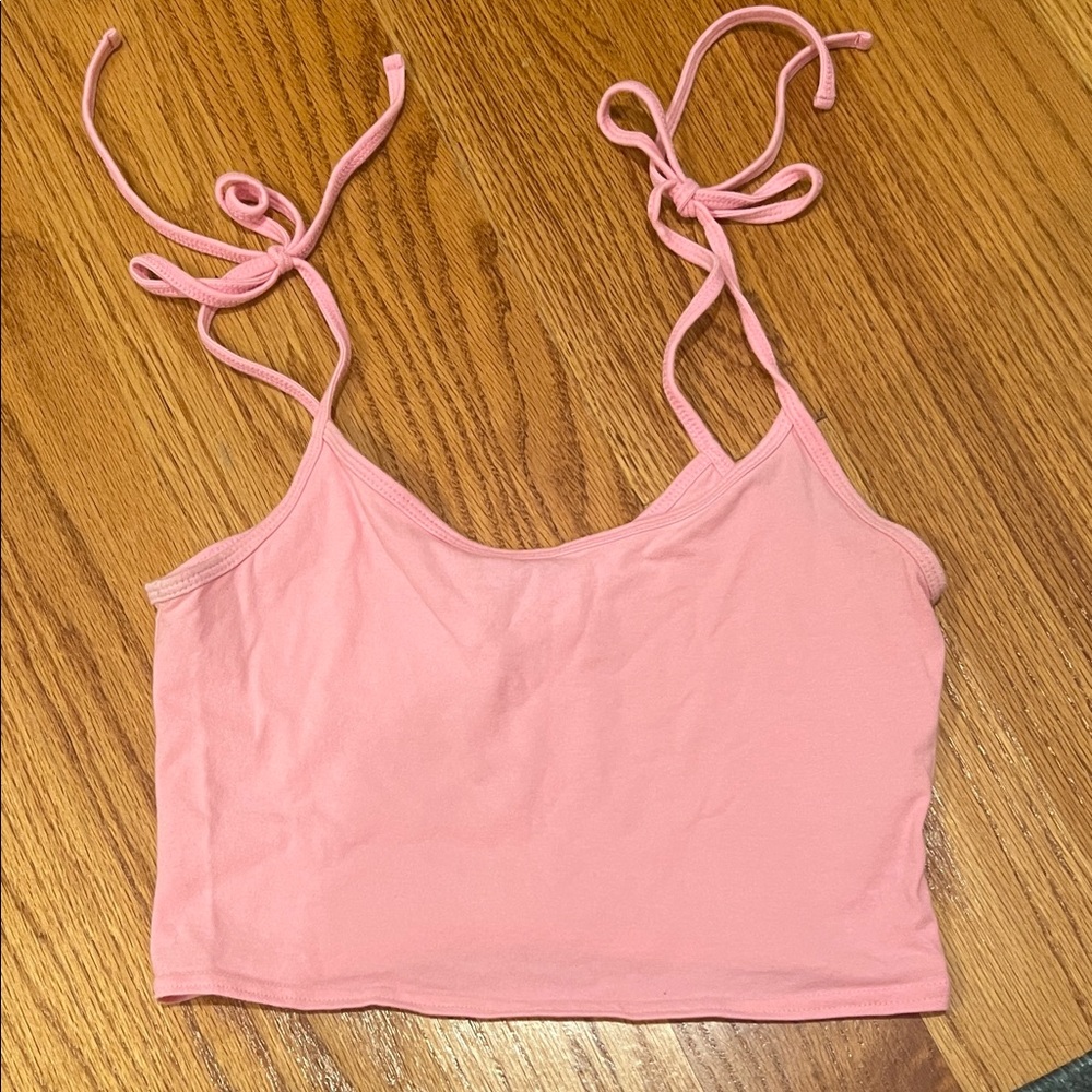 PacSun Light Pink Tie-Strap Crop Tank